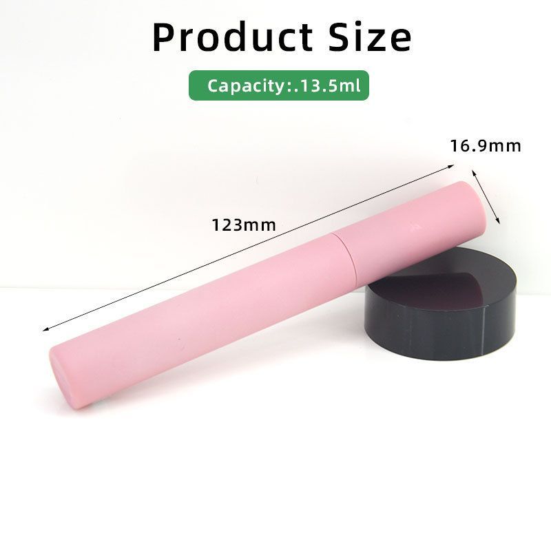 123*16.9MM 10ML Mini Pink Color Plastic Injection Blowing Empty Mascara Tube With Silicone Brush Head