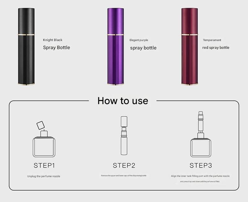 New travel portable perfume bottle mini 5ml perfume jar with bottom self-filling high-end spray container